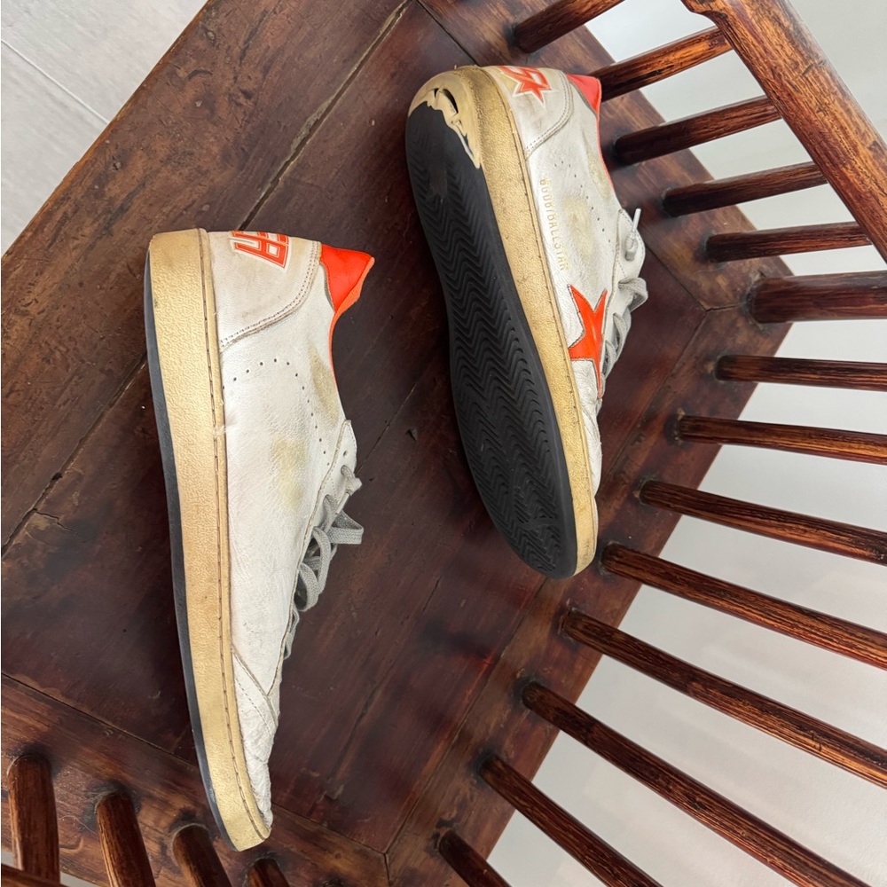Golden Goose White and Orange Sneakers - Picture 4 of 7